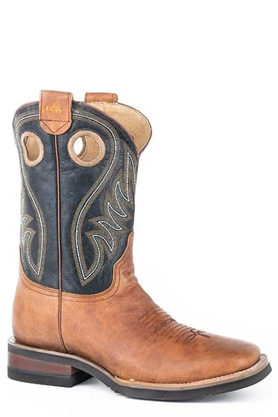 'Roper' Men's 11" Conceal Carry Western Square Toe - Tan / Blue 2 'Roper' Men's 11" Conceal Carry Western Square Toe - Tan / Blue