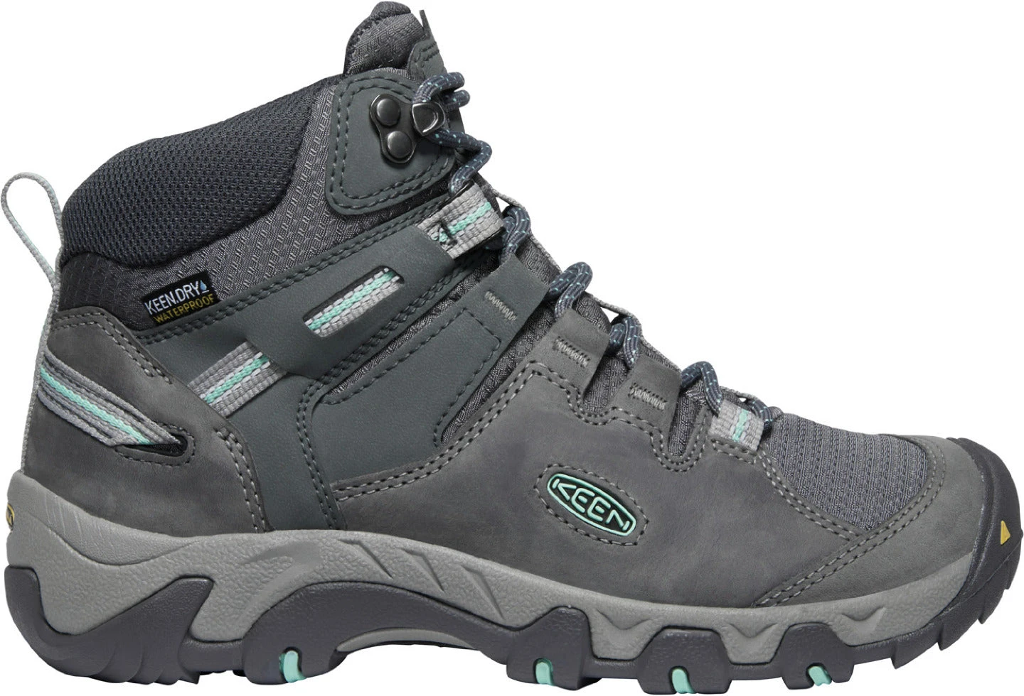 'Keen Outdoor' Women's Steens WP Leather Mid Hiker - Steel Grey / Ocean Wave 3 'Keen Outdoor' Women's Steens WP Leather Mid Hiker - Steel Grey / Ocean Wave