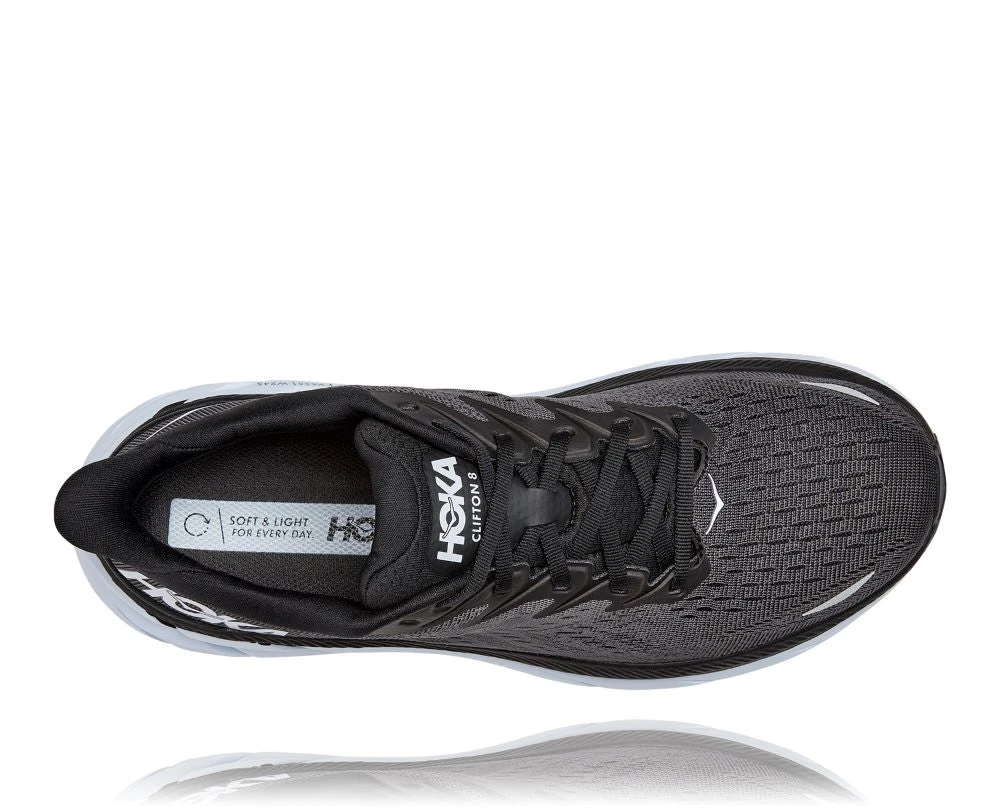 'HOKA' Men's Clifton 8 - Black / White (Wide) 4 'HOKA' Men's Clifton 8 - Black / White (Wide) - Image 2