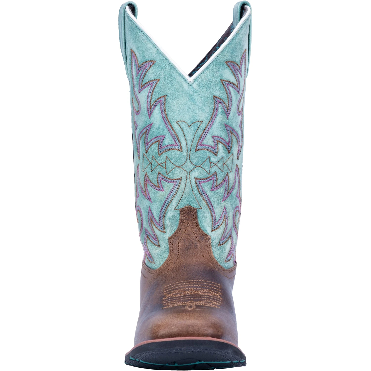 'Laredo' Women's 11" Anita Western Square Toe - Brown / Turquoise 6 'Laredo' Women's 11" Anita Western Square Toe - Brown / Turquoise - Image 4