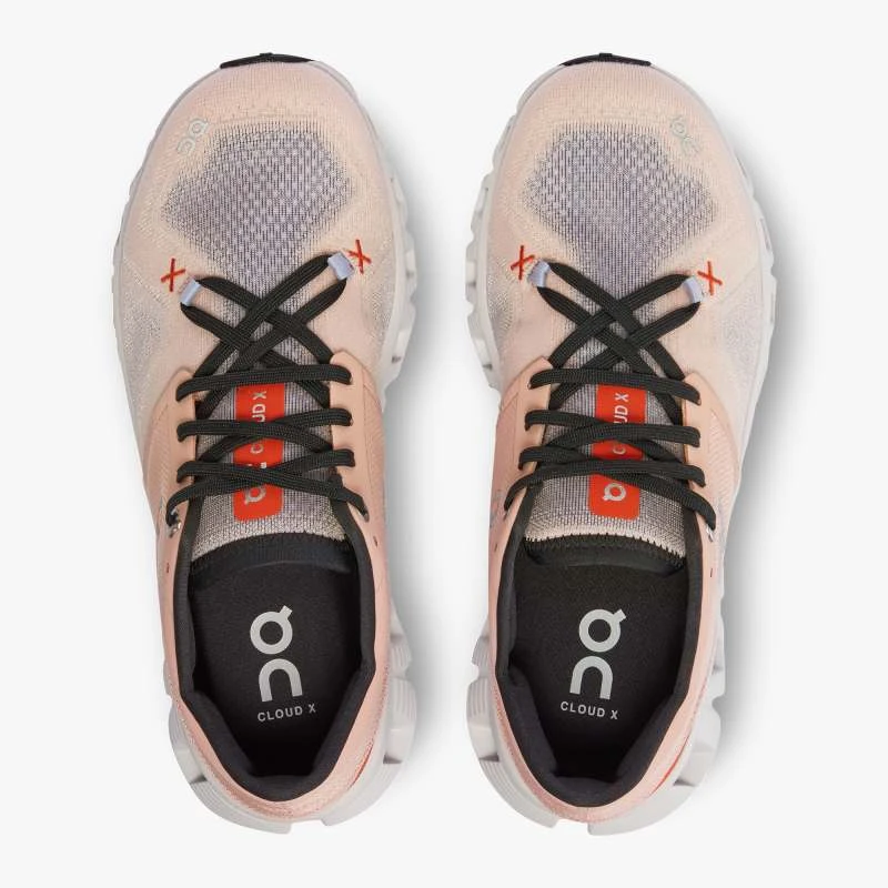 'On Running' Women's Cloud X 3 - Rose / Sand 4 'On Running' Women's Cloud X 3 - Rose / Sand - Image 2