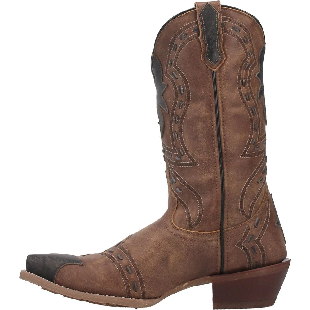 'Laredo' Men's 12" Porter Overlay Western Snip Toe - Tan 4 'Laredo' Men's 12" Porter Overlay Western Snip Toe - Tan - Image 2