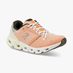 'On Running' Women's Cloudflyer 4 - Peach / Aloe -Shoes Specialty Store 71.98669 cloudflyer 4 fw22 peach aloe w g6 1024x1024@2x