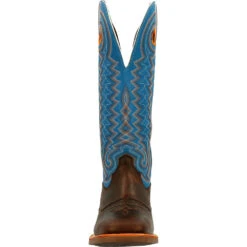 'Durango' Men's 15" Rebel Pro Western Saddle Boot - Chestnut / Brilliant Blue -Shoes Specialty Store DDB0337 front 1024x1024@2x