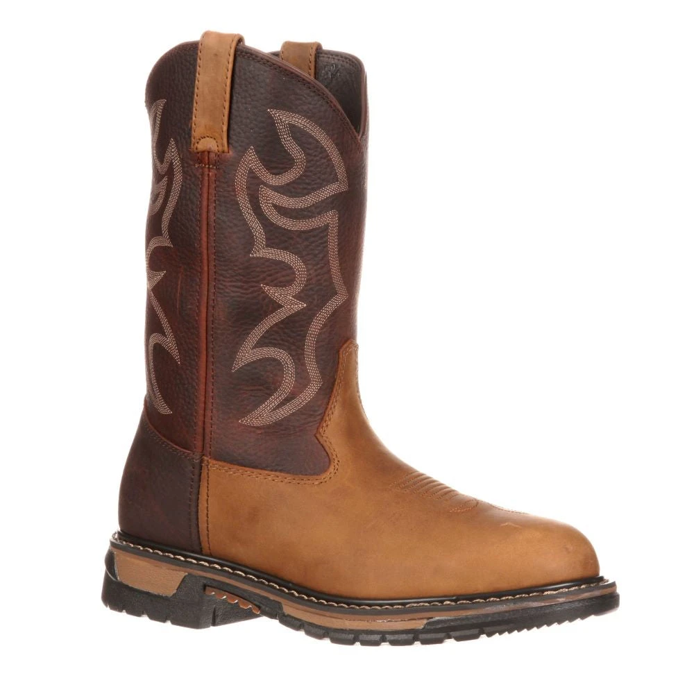 'Rocky' Men's 10" Original Ride Branson Roper WP Round Toe - Tan / Bridle Brown 8 'Rocky' Men's 10" Original Ride Branson Roper WP Round Toe - Tan / Bridle Brown - Image 6
