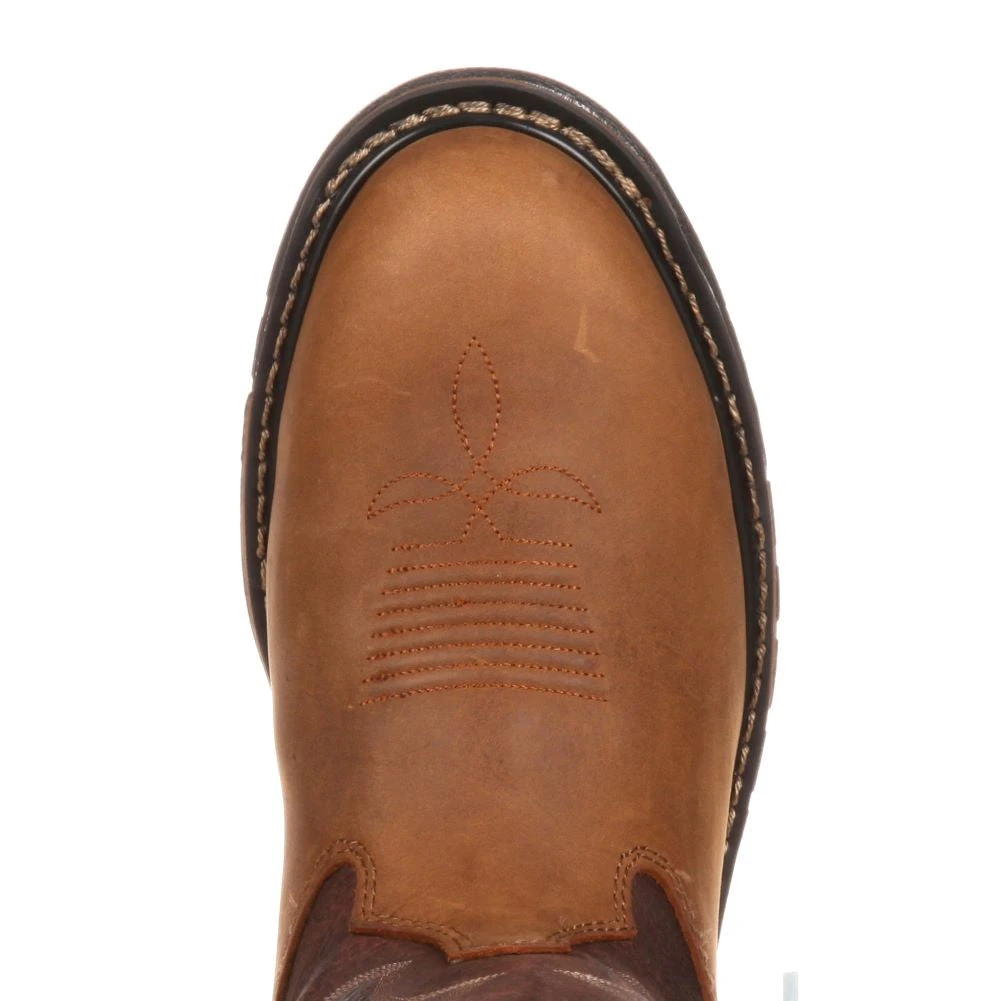 'Rocky' Men's 10" Original Ride Branson Roper WP Round Toe - Tan / Bridle Brown 4 'Rocky' Men's 10" Original Ride Branson Roper WP Round Toe - Tan / Bridle Brown - Image 2