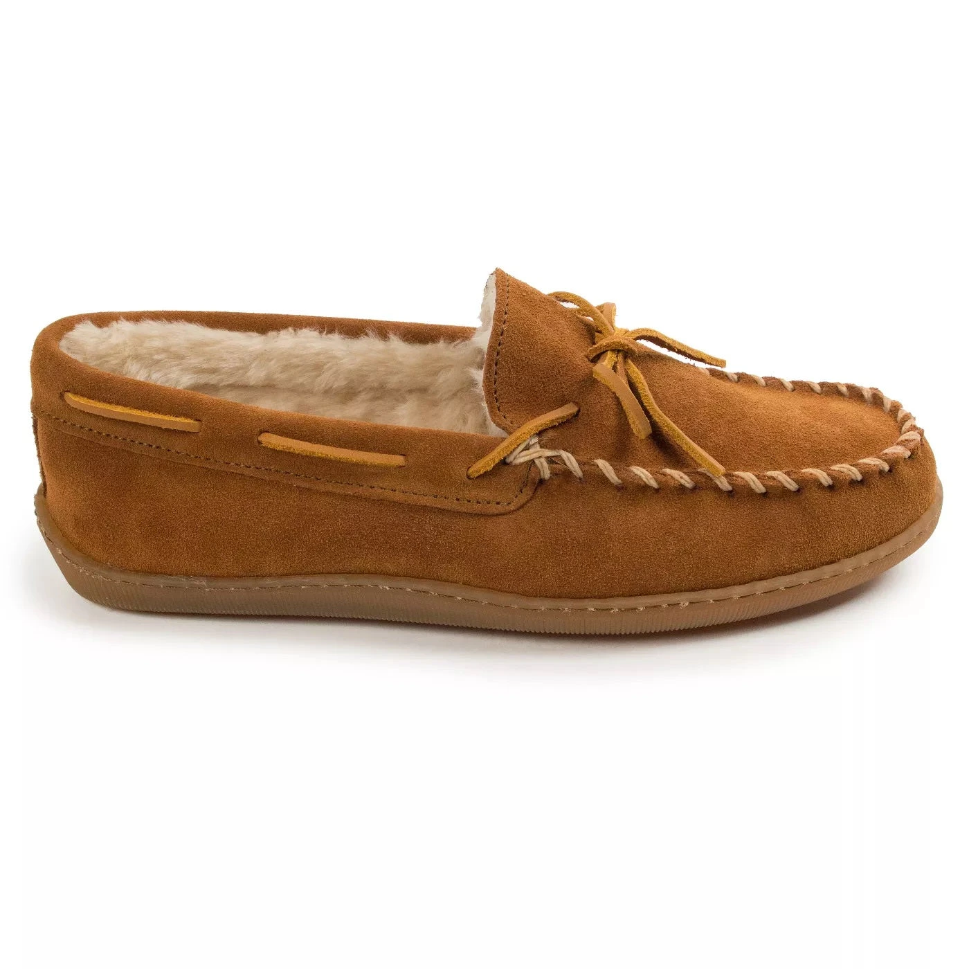 'Minnetonka' Men's Pile Lined Hardsole Moc Slipper - Tan (Wide) 6 'Minnetonka' Men's Pile Lined Hardsole Moc Slipper - Tan (Wide) - Image 4