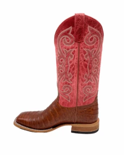 'Anderson Bean' Men's 13" HorsePower Top Hand Western Square Toe - Brandy Caiman Belly / Red Sinsation -Shoes Specialty Store HP80032 1024x1024@2x
