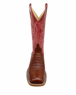 'Anderson Bean' Men's 13" HorsePower Top Hand Western Square Toe - Brandy Caiman Belly / Red Sinsation -Shoes Specialty Store HP80033 1024x1024@2x