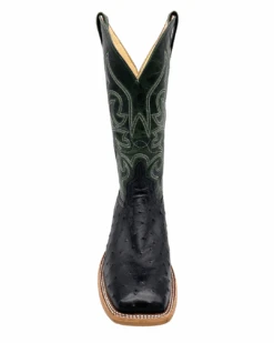 'Anderson Bean' Men's 13" HorsePower Top Hand Full Quill Ostrich - Black / Emerald Explosion -Shoes Specialty Store HP80043 1024x1024@2x