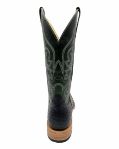 'Anderson Bean' Men's 13" HorsePower Top Hand Full Quill Ostrich - Black / Emerald Explosion -Shoes Specialty Store HP80045 1024x1024@2x