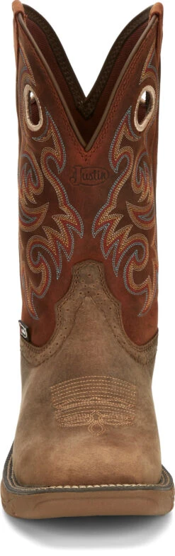 'Justin' Men's 11" Rush Western Square Toe - Peanut Tan / Bronze Orange -Shoes Specialty Store JST 008 SE7402 1024x1024@2x