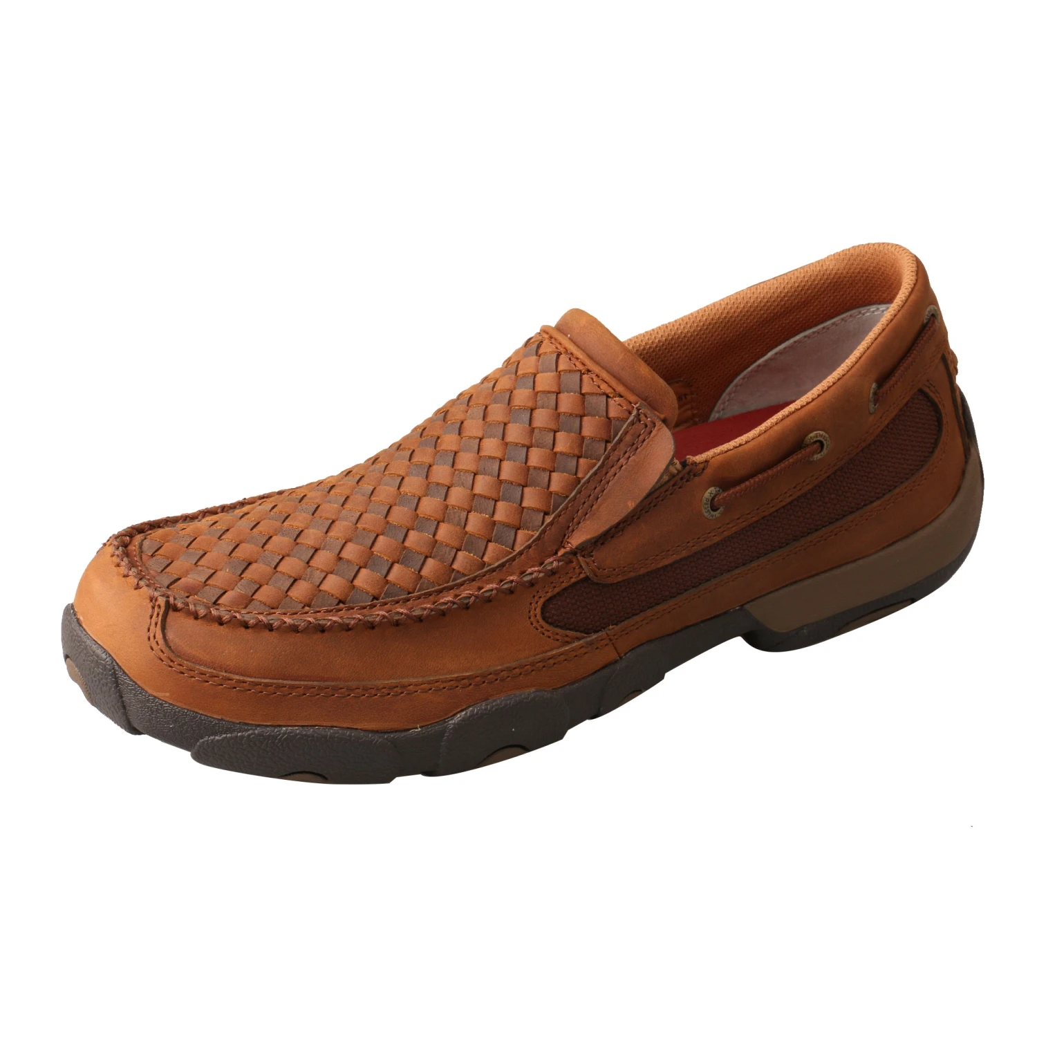 'Twisted X' Men's Driving Moc Slip On - Oiled Saddle / Brown 3 'Twisted X' Men's Driving Moc Slip On - Oiled Saddle / Brown