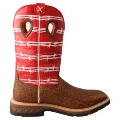 'Twisted X' Men's 12" Western Work Square Toe - Distressed Saddle / Ruby Red -Shoes Specialty Store MXB0008 RT 4800x4800 7f5b7696 ad70 4c16 8bf6 4cf29c4d1139 1024x1024@2x
