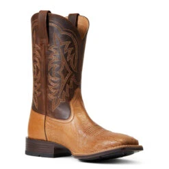 'Ariat' Men's 11" Night Life Ultra Western Square Toe - Ranger Smooth Quill Ostrich / Beam Brown -Shoes Specialty Store S22 MNS WEST 10040345 medial 1024x1024@2x